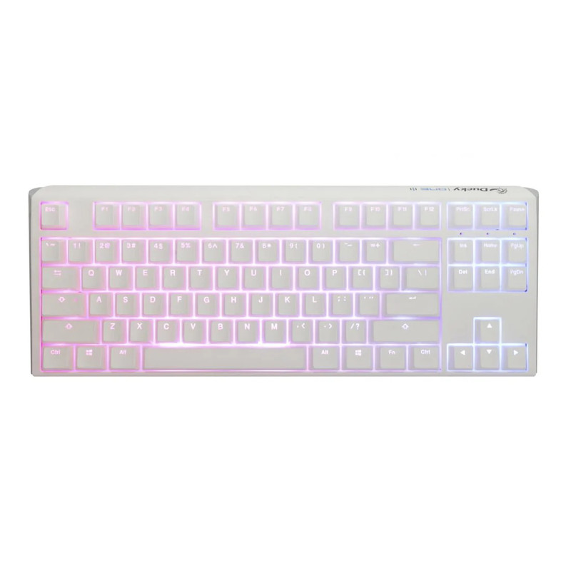 Ducky One 3 TKL Classic RGB Pure White Mechanical Keyboard - Cherry Blue - لوحة مفاتيح
